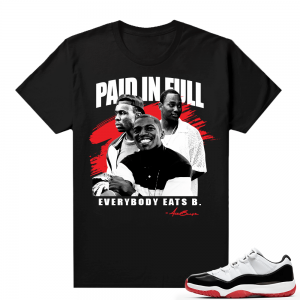 Jordan 11 Low matching Concord Bred shirt - Black - Paid In Full Vintage Movie