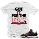 Jordan 11 Bred Low shirt to match 'The Low' White Sneaker Tees