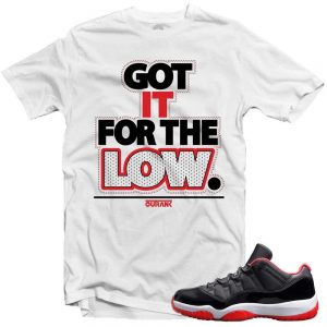 Jordan 11 Bred Low shirt to match 'The Low' White Sneaker Tees