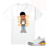 Laser Orange 3s matching shirt - White - Young Boy
