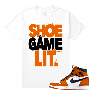 Match Reverse Shattered Backboard 1s Jordan Retro | Shoe Game Lit | White T shirt