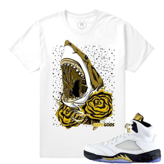 Match Olympic 5 Jordan Retro| Dxpe Gods Jaws |White T shirt