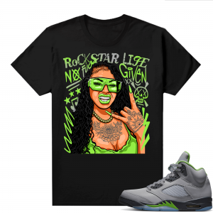 Jordan 5 Green Bean Shirts - Black Rockstar Mood