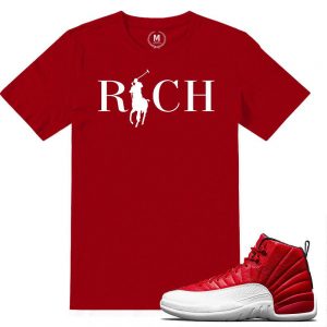 Match Gym Red 12 Jordan Retros | Country Club Rich | Red T shirt