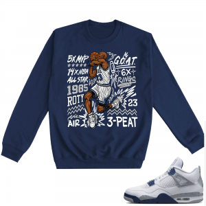 Midnight Navy 4s Crewneck Sweatshirts  Navy MJ GOAT